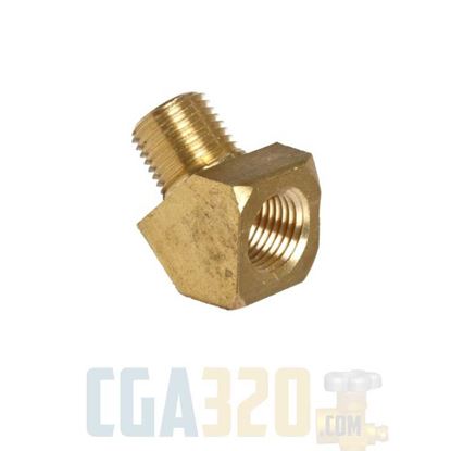 Picture of 1/8" MPT x 1/8" FPT Brass 45Deg Street Pipe Elbow