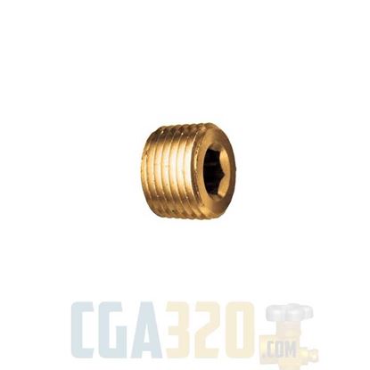 Picture of 1/4" NPT Brass Socket Head Pipe Plug