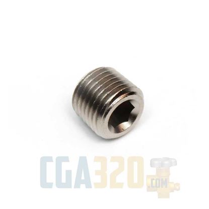 Picture of 1/4" NPT Brass Socket Head Pipe Plug - Nickel Plated