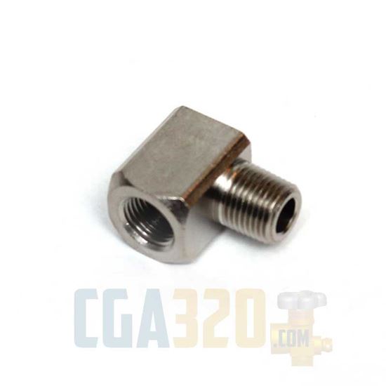 Picture of 1/8" MPT x 1/8" FPT Brass Street Pipe Elbow - Nickel Plated
