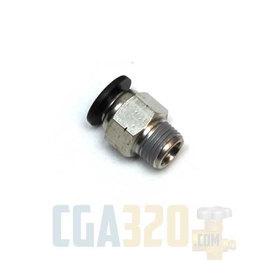 Picture of 1/4" Tube x 1/8" Male NPT Nickel Plated Brass Push-to-Connect Connector