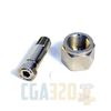 Picture of Short CGA-320 Nut & 2" Nipple - Chrome Plated